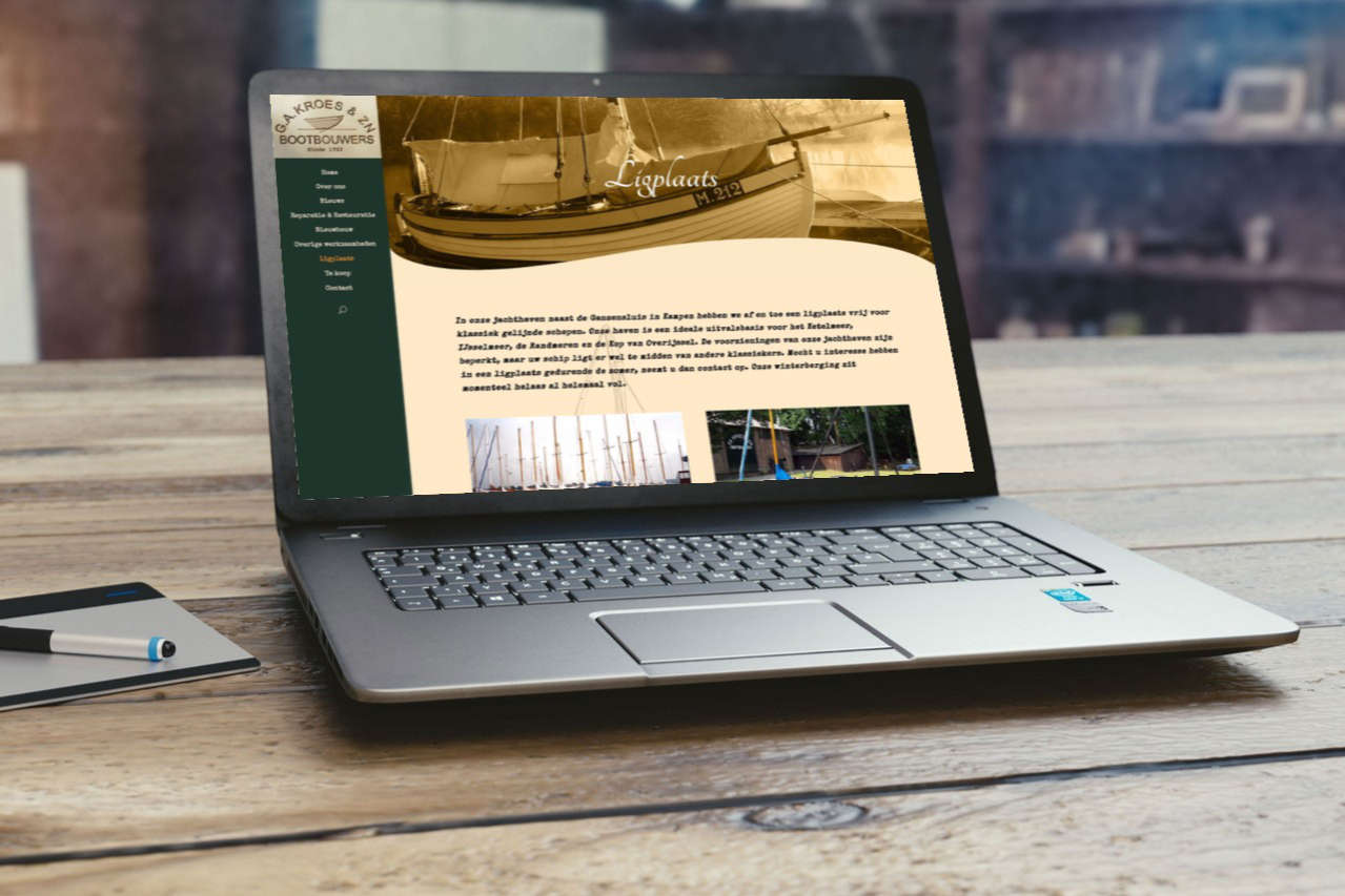 Schermafbeelding website op lapktop