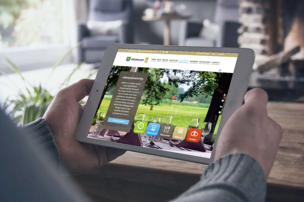 Schermafbeelding website op tablet